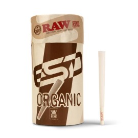 RAW Cones Organic King Size - 100 Pack - Slow Burning Pre Rolled Cones with Tips Included