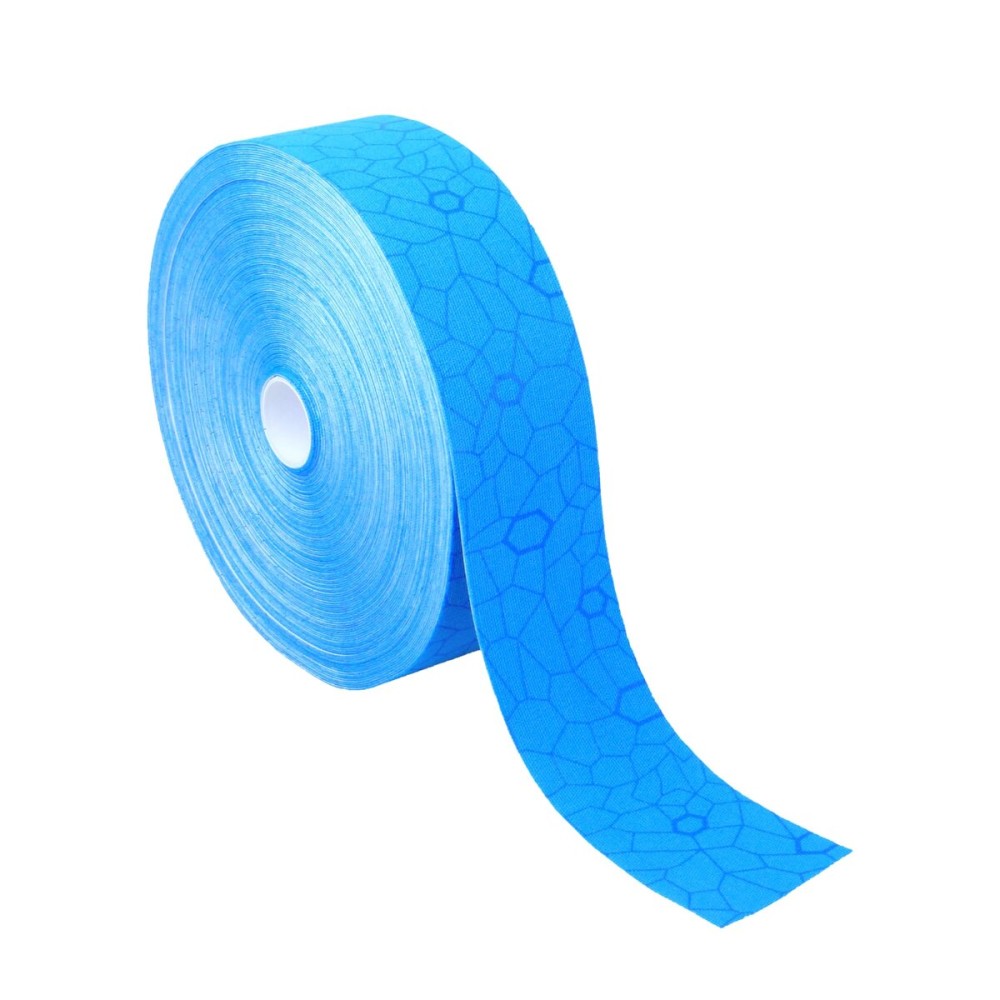 THERABAND Kinesiology Tape, Blue/Blue, 2\'\' X 103.3 Foot Bulk Roll, with XactStretch Indicators, Long-Lasting Athletic Tape for Shoulder & Knee, Latex-Free Sports Tape, Water Resistant, Cut-to-Length
