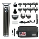 WAHL USA Stainless Steel Lithium Ion 2.0+ Slate Beard Trimmer for Men - Electric Shaver, Nose Ear Trimmer, Rechargeable All in One Men\'s Grooming Kit - Model 9864