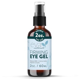 Eva Naturals Eye Gel for Dark Circles, Bags & Puffiness - Anti-Aging Serum with Peptides, Hyaluronic Acid & Botanicals - Firming Under Eye Treatment for Wrinkles, Fine Lines & Tired Skin - 2 oz