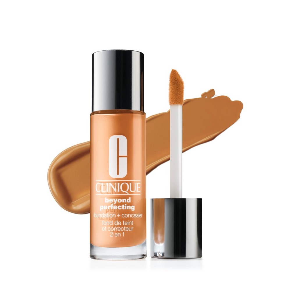 Clinique Beyond Perfecting Lightweight Liquid Foundation + Concealer For Dry Combination to Oily Skin Types | Full Coverage + Natural Matte Finish, Ginger, 1 Fl Oz