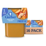 Gerber Baby Food 2nd Foods Blends, Apple Peach Squash Puree, Natural & Non-GMO, 4 Ounce Tubs, 2-Pack (Pack of 8)