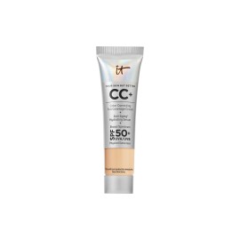 IT Cosmetics CC+ Cream Travel (Medium) - Natural Full Coverage Foundation With SPF 50+, Color Corrector & Anti-Aging Hydrating Serum, Hyaluronic Acid + Peptides, Up To 24H Wear - 0.4 fl oz