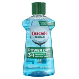 Cascade Rinse Aid Platinum, Dishwasher Rinse Agent, Regular Scent, 8.45 Ounce, (Pack of 3)