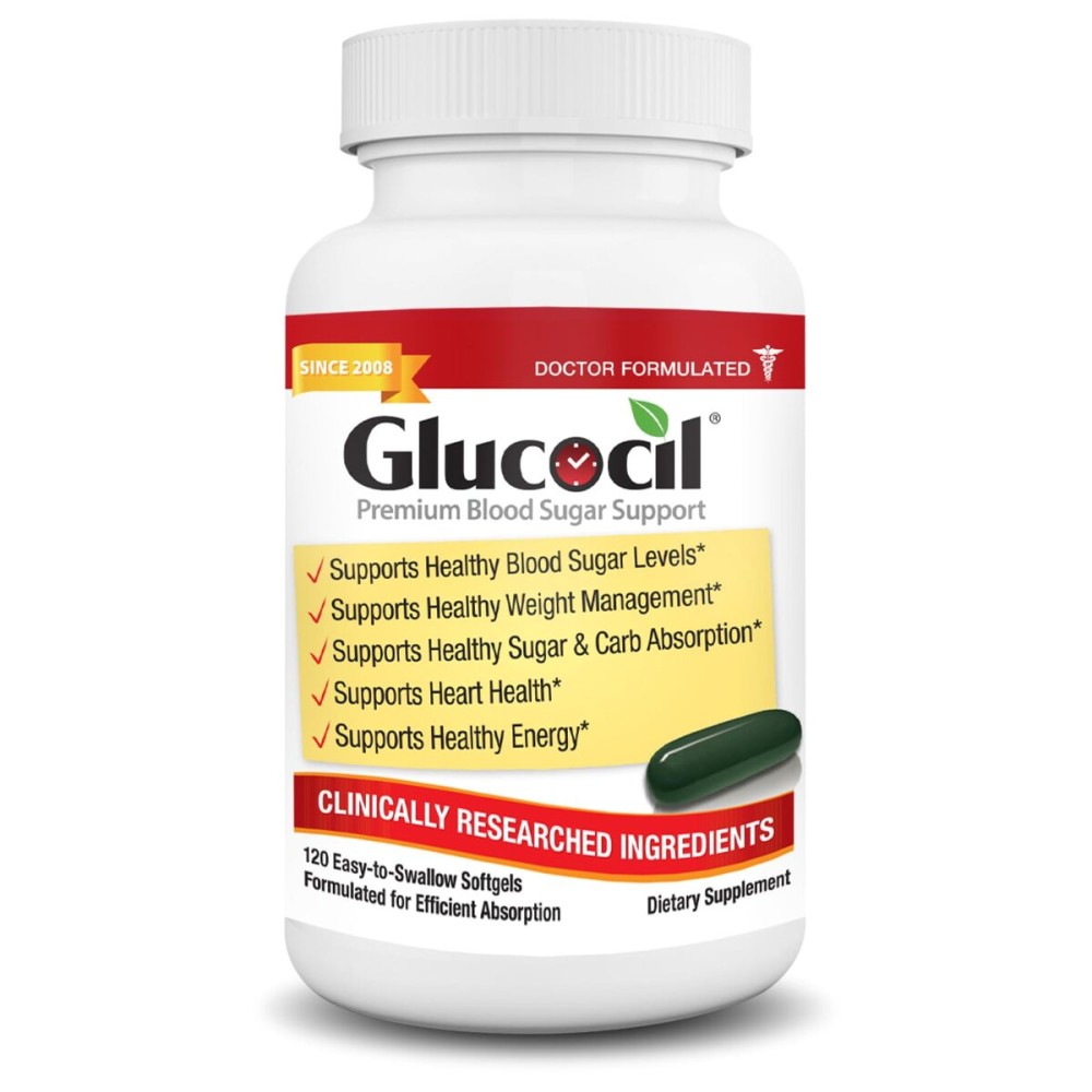 Glucocil - Softgels - Premium Blood Sugar Support - Over 2 Million Bottles Sold - Supports The 3 Essentials for Healthy Blood Sugar - Since 2008, with Berberine, Proprietary Mulberry Leaf, and More