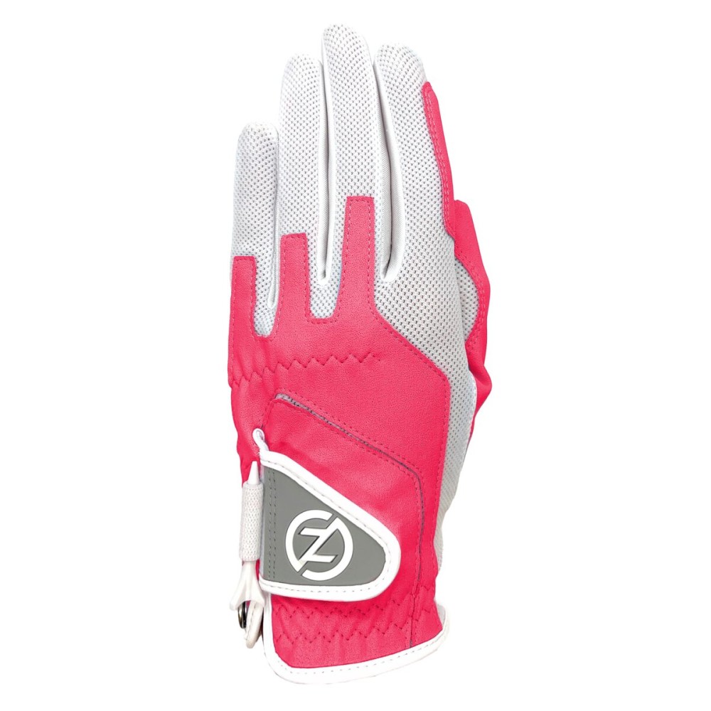 Zero Friction Women\'s Compression-Fit Synthetic Golf Gloves, Universal Fit, Pink