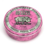 REUZEL Pink Grease Pomade, Strong All Day Hold, Oil-Based Styling Wax, Medium Shine, Easy To Wash Out, For All Hair Types