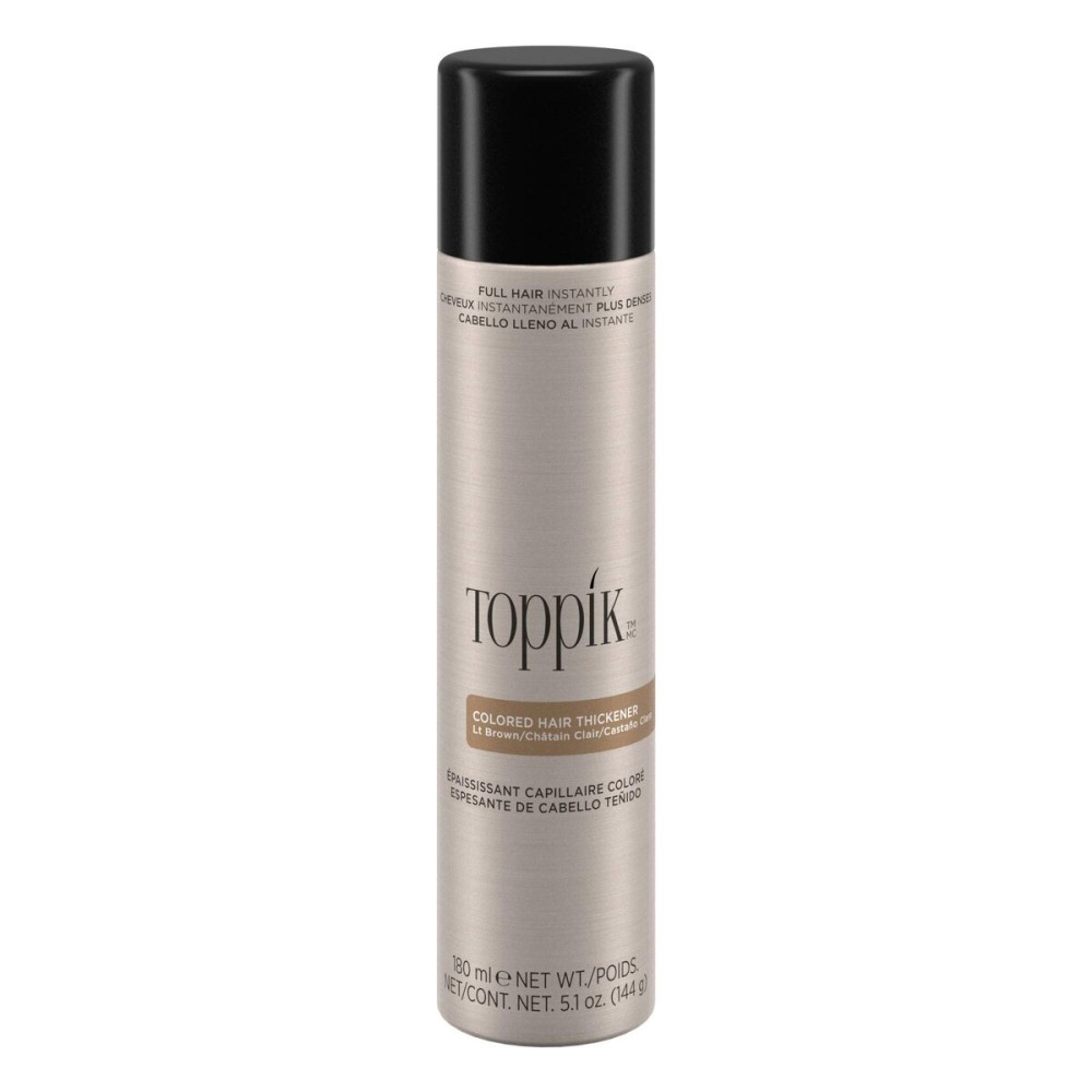 Toppik Colored Hair Thickener, Light Brown, Volumizing Root Touch Up Concealer Hair Color Spray, Colored Spray for Root Touch Up, Cover Up, Hair Thickening, Hair Building Fiber Spray, 5.1oz Spray