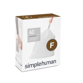 simplehuman Code F Custom Fit Drawstring Trash Bags in Dispenser Packs, 30 Liter / 8 Gallon, White - 240 Liners