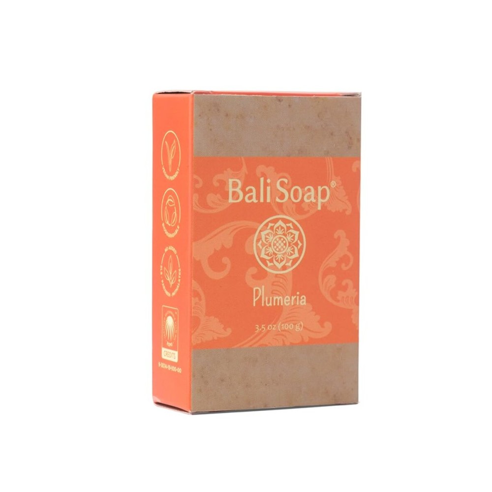 Bali Soap - Plumeria Natural Soap Bar for Men & Women - Vegan, Handmade, Exfoliating - 3 Pack, 3.5oz Each
