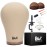 GEX 20-24 Cork Canvas Block Head Mannequin Head Wig Display Styling Head With Mount Hole (Light Brown, 24)