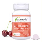 EZ Melts L-Theanine 200 mg - Stress & Relaxation Support Supplement - No Artificial Flavors - No Drowsiness - Non-GMO & Vegan - Sweet Cherry - 60 Dissolvable Tablets (30 Servings)