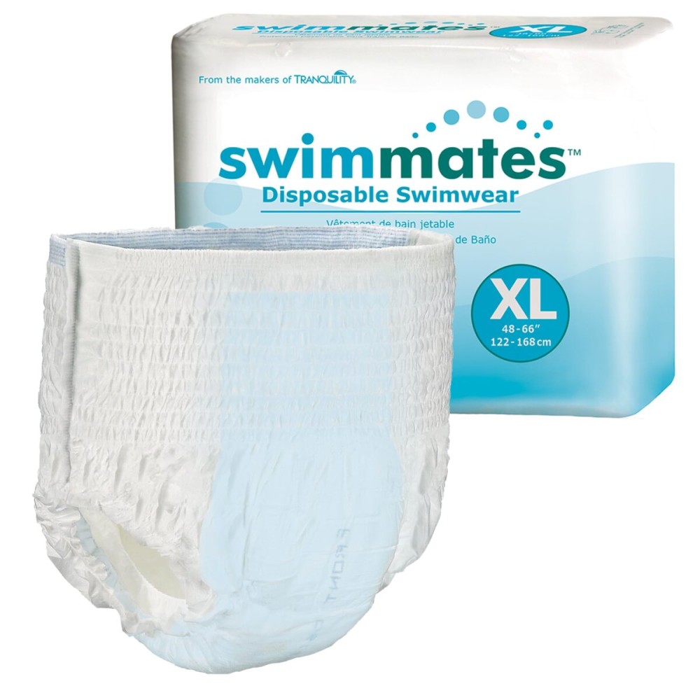 Swimmates Adult Swim Underwear, Pull-Up with Tear-Away Side Seams, Unisex, Disposable, X-Large (56- 64 Waist), 14 Count (Case of 4)