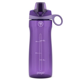 Pogo BPA-Free Plastic Water Bottle with Chug Lid, 18 Oz, Purple