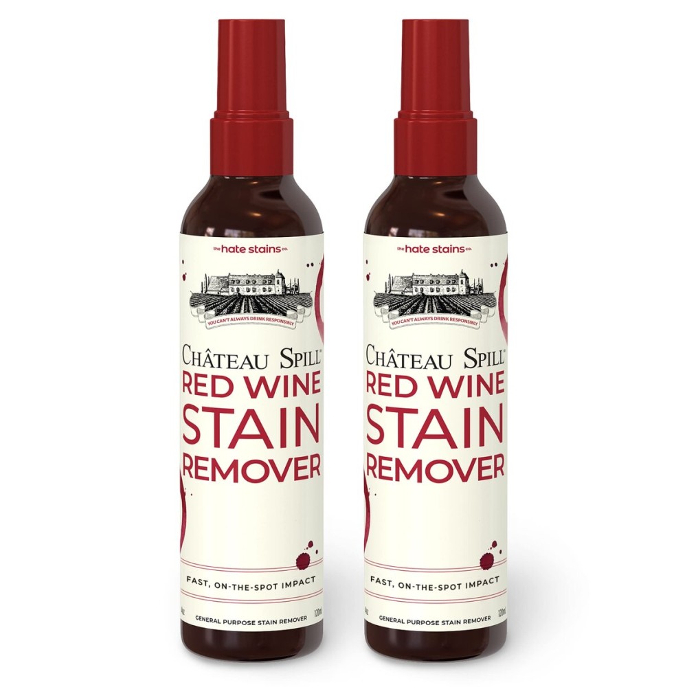 Chateau Spill Red Wine Stain Remover Spray - Fast-Acting Stain Remover for Clothes - Carpet Cleaner Spray & Upholstery Cleaner - Easy-to-Use - 4 Fl Oz (Pack of 2)