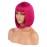 eNilecor Short Bob Hair Wigs 12 Straight with Flat Bangs Synthetic Colorful Cosplay Daily Party Wig for Women Natural As Real Hair+ Free Wig Cap(Hot Pink)