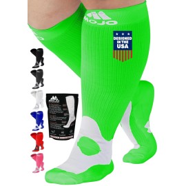Compression Socks for Women and Men 20-30mmHg Knee High - Opaque Medical Compression Knee High for Varicose Veins Circulation, Bariatric, Swelling, Lymphedema - Green, Small - A601