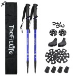 TheFitLife Nordic Walking Mountaineering Anti Shock Hiking Trekking Walking Trail Poles, 2-Pack, Folding Collapsible Alpenstocks, Ultralight for Travel Mountaineering (Blue)