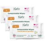 Eco by Naty Unscented Baby Wipes, (3 packs of 56), Plant based Compostable Wipes, 0% plastic. No nasty chemicals, 168 Count