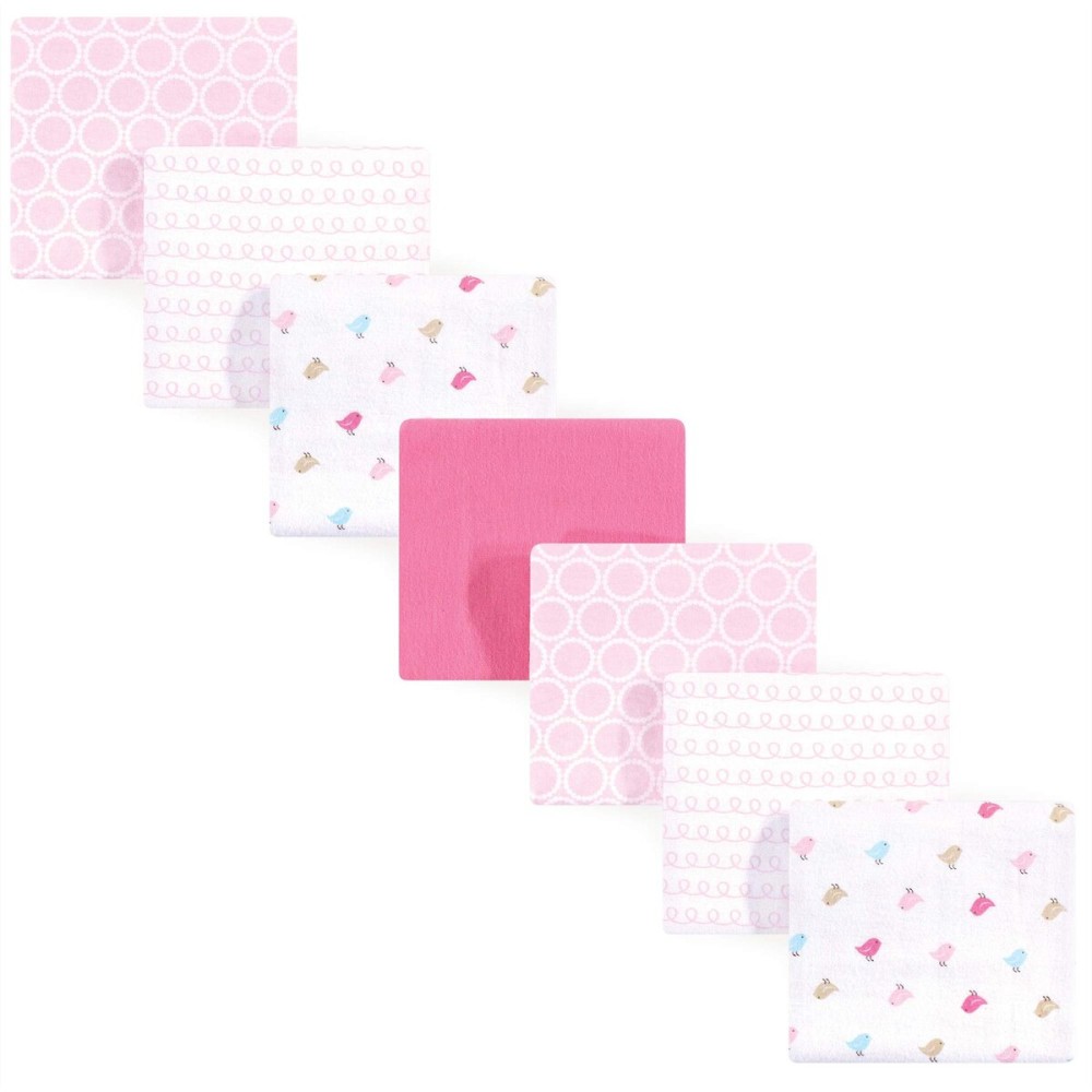 Luvable Friends Unisex Baby Cotton Flannel Receiving Blankets, Birdies 7-Pack, One Size