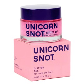 UNICORN SNOT Holographic Face Glitter & Body Glitter Gel | Holiday Glitter Makeup: Stocking Stuffers & Christmas Gift | Hair Glitter, Vegan & Cruelty Free, 1.7 oz Pink Glitter (Flamingo)