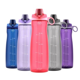 Pogo BPA-Free Plastic Water Bottle with Chug Lid, Pink, 40 oz.