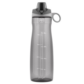 Pogo BPA-Free Tritan Plastic Water Bottle with Chug Lid, 40 Oz, Grey