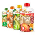 HAPPYTOT Organics Stage 4 Baby Food Pouches, Gluten Free, Vegan Snack, SuperFoods Fruit & Veggie Puree & Chia Variety Pack, 4.22 Ounce (Pack of 16), Amazon Exclusive