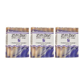 Indigo Wild Zum Goat\'s Milk Soap Bar - Bar Soap for Hands & Body Made with Essential Oils - 3 oz - Frankincense-Lavender (3 Pack)