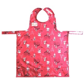 BIB-ON, Full-Coverage Bib and Apron Combination for Infant, Baby, Toddler Ages 0-4. (French Mice)