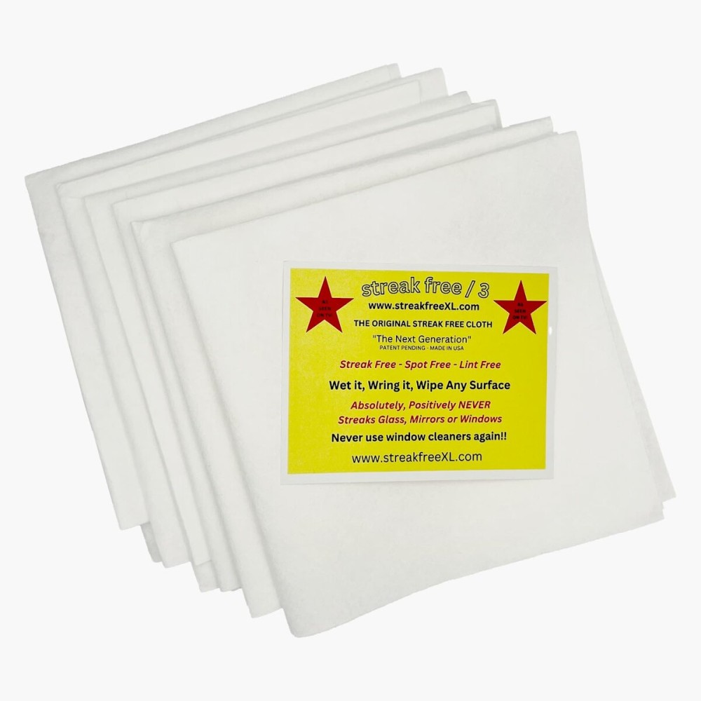 Microfiber Cleaning Cloth As Seen On TV 6 Pack - 16 X 16 Lint-Free Cloths for Glass, Window & Cars - Microfiber Towels for Streak Free Cleaning & Shine - Reusable Cleaning Rags - Just Use Water