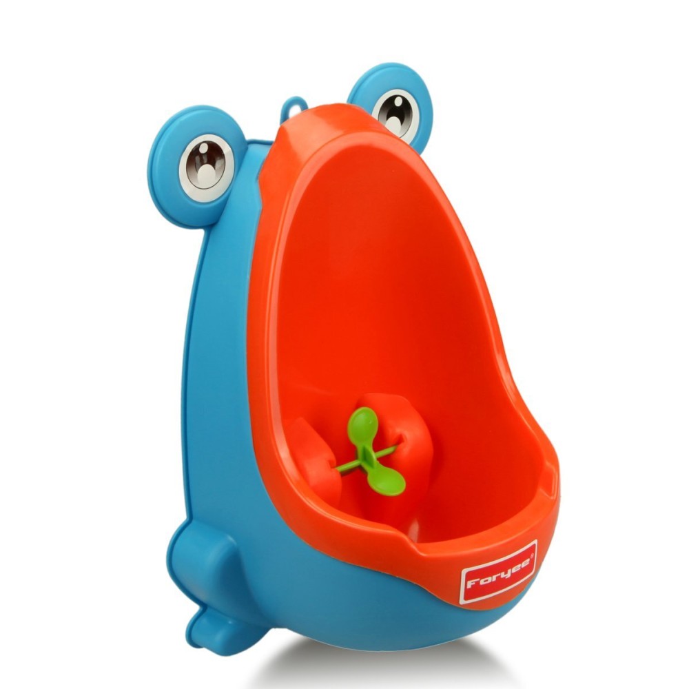 Foryee Cute Frog Potty Training Urinal for Boys with Funny Aiming Target - Blue