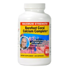Barefoot Coral Calcium Complete 1500mg, 240 Capsules- Coral Calcium Supplement Developed by Bob Barefoot- Supports Overall Health & PH Levels- Contains Calcium, Magnesium & Vitamin D3