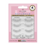 Eylure Naturals No. 020 Reusable Eyelashes, Adhesive Included, Black, 4 Pair