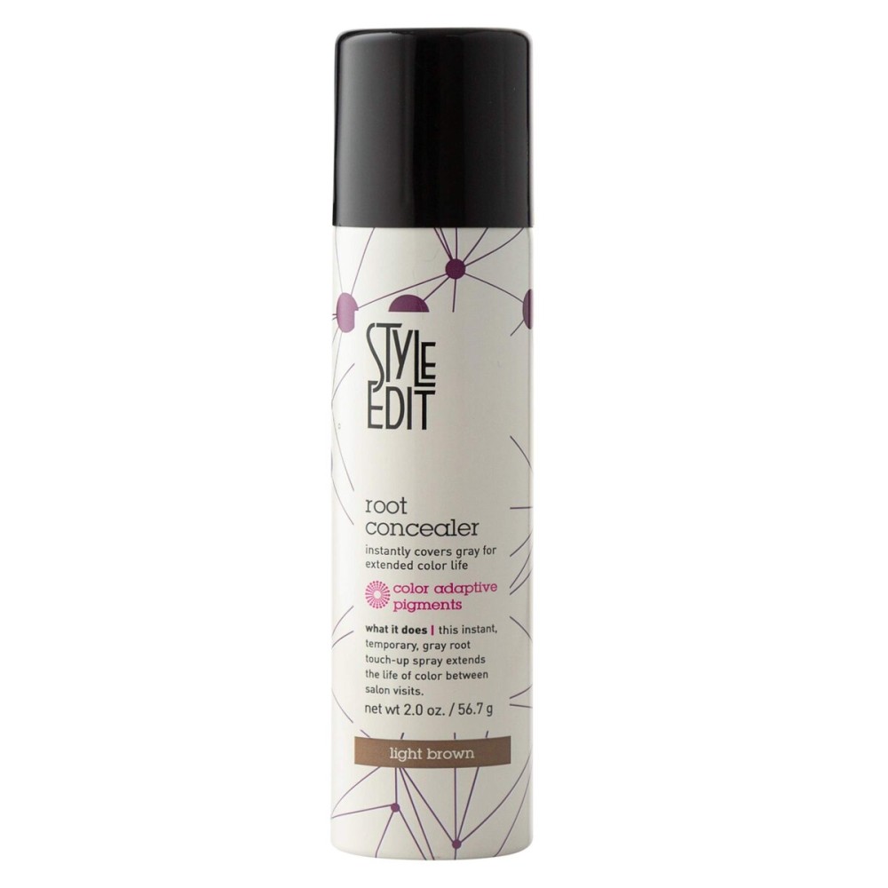 STYLE EDIT Light Brown Root Concealer Touch Up Spray - Temporary And Instantly Covers Grey Hair, Pack of 1