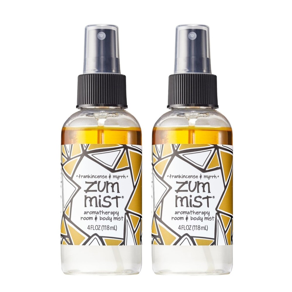 Indigo Wild Zum Mist Room & Body Spray - Aromatherapy Essential Oil Spray - Natural Body Mist & Room Spray - Frankincense & Myrrh Scent - 4 fl oz (2 Pack)
