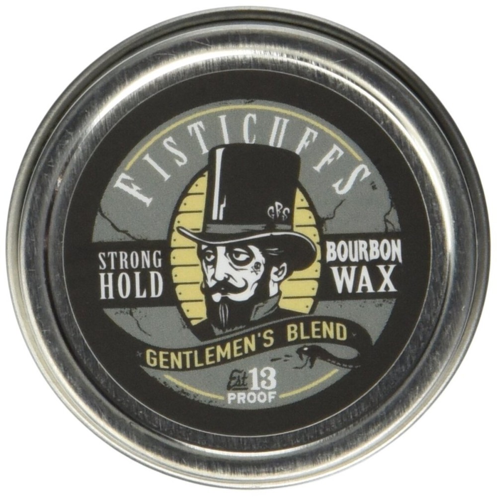 Fisticuffs Strong Hold Mustache Wax Gentlemen\'s Blend 1 OZ. Tin
