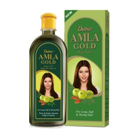 Dabur Amla Gold Hair Serum for Women - Moisturizing Treatment for All Hair Types with Amla, Almond, and Henna - 6.76 Fl Oz (Pack of 3)
