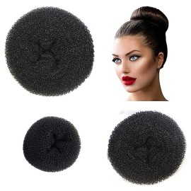 Styla Hair Donut Bun Maker - Easy Styling of Ballet & Sock Buns for Kids (3pc Black)