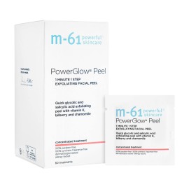 m-61 PowerGlow Peel | Exfoliating Facial Peel With Glycolic, Salicylic Acid. 1 Minute, 1 Step - 60 Treatments