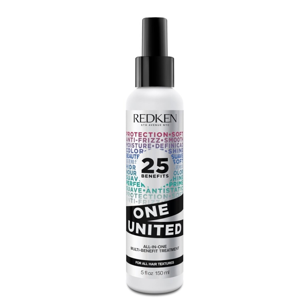 Redken One United All-In-One Leave In Conditioner - Multi-Benefit Leave In Treatment For All Hair Types, Heat Protectant and Detangler Spray, Paraben-Free, 5 Fl Oz