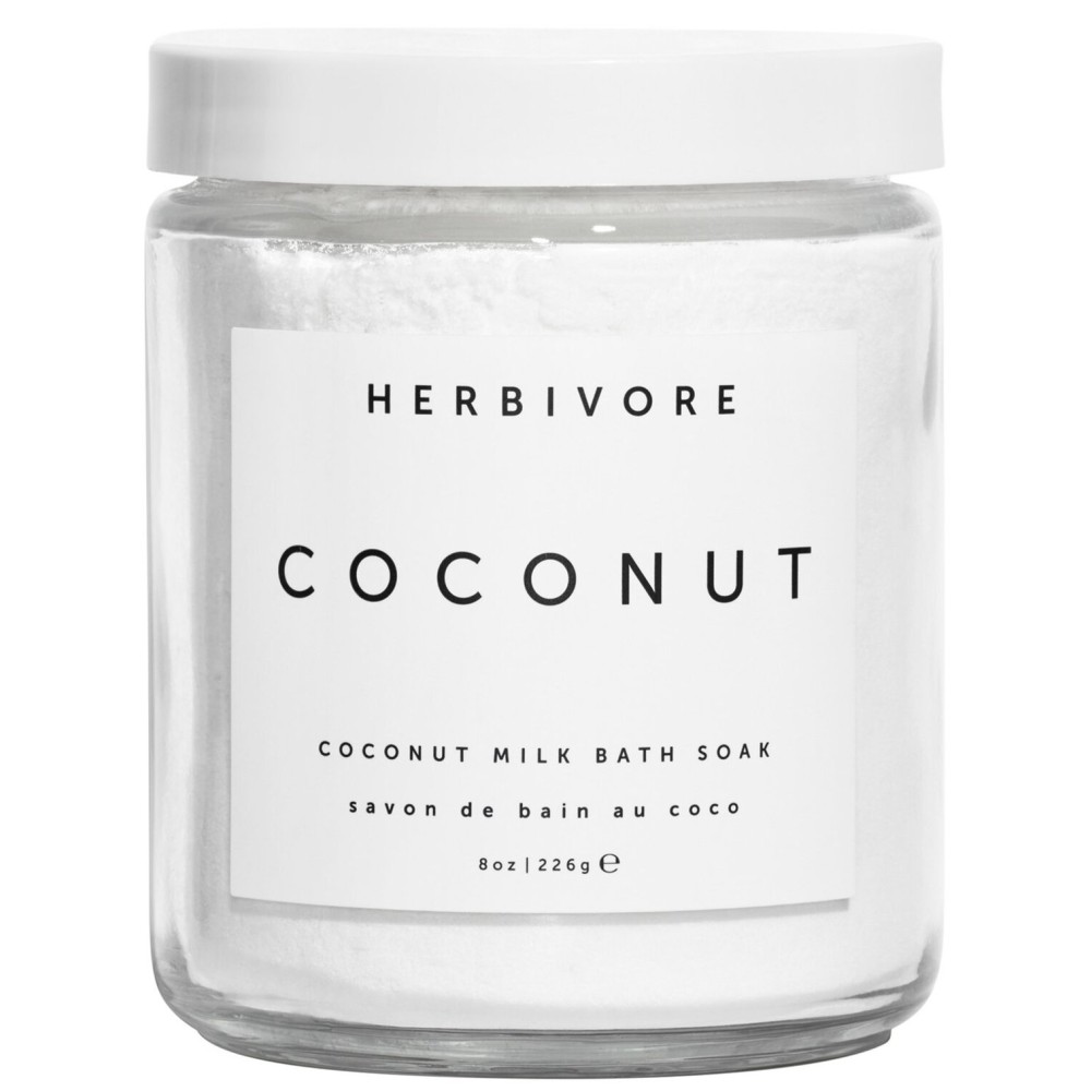 HERBIVORE Coconut Milk Bath Soak | Deeply Hydrating + Skin Softening, Soothing Light Coconut Scent, Vegan, Plant-Based, 237 mL / 8 oz