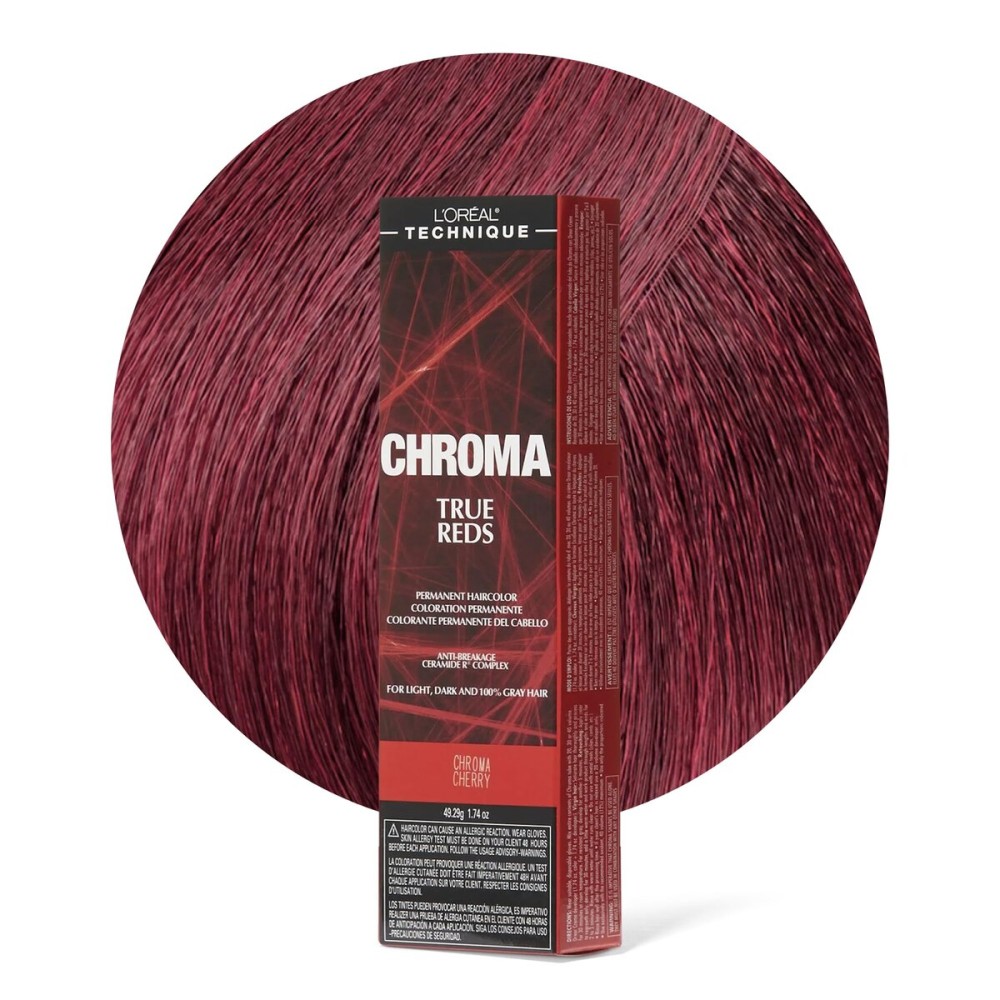 L\'OREAL TECHNIQUE Chroma True Reds Permanent Hair Color - Red Dye For Long-Lasting Color, For Light, Dark and Gray Hair, Cherry