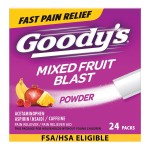 Goody\'s Pain Relief Powders, Extra Strength Headache Powder Mixed Fruit Blast, 24 ct (Pack of 1)