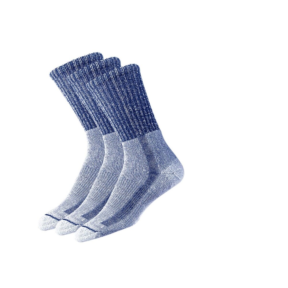Thorlos Unisex LTH Light Hiking Thick Padded Crew Sock, Navy (3 Pack), Large