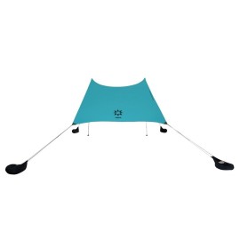Neso Portable Beach Tent Sun Shelter with Sand Anchor - Lightweight Beach Shade Canopy - Easy Setup for Family Outings - Patented Reinforced Corners - UPF 50+ Sun Protection - 7 x 7ft - Teal