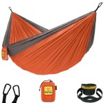 Wise Owl Outfitters Hammock for Camping Single Hammocks Gear for The Outdoors Backpacking Survival or Travel - Portable Lightweight Parachute Nylon SO Orange & Grey