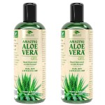 Green Leaf Naturals Amazing Aloe Vera Gel - Freshly Cut, 100% Pure Aloe, Premium Quality, Vegan, Unscented - Natural Sunburn Relief, After Shave, Skin, Face & Hair Care (two 8oz bottles) 16oz