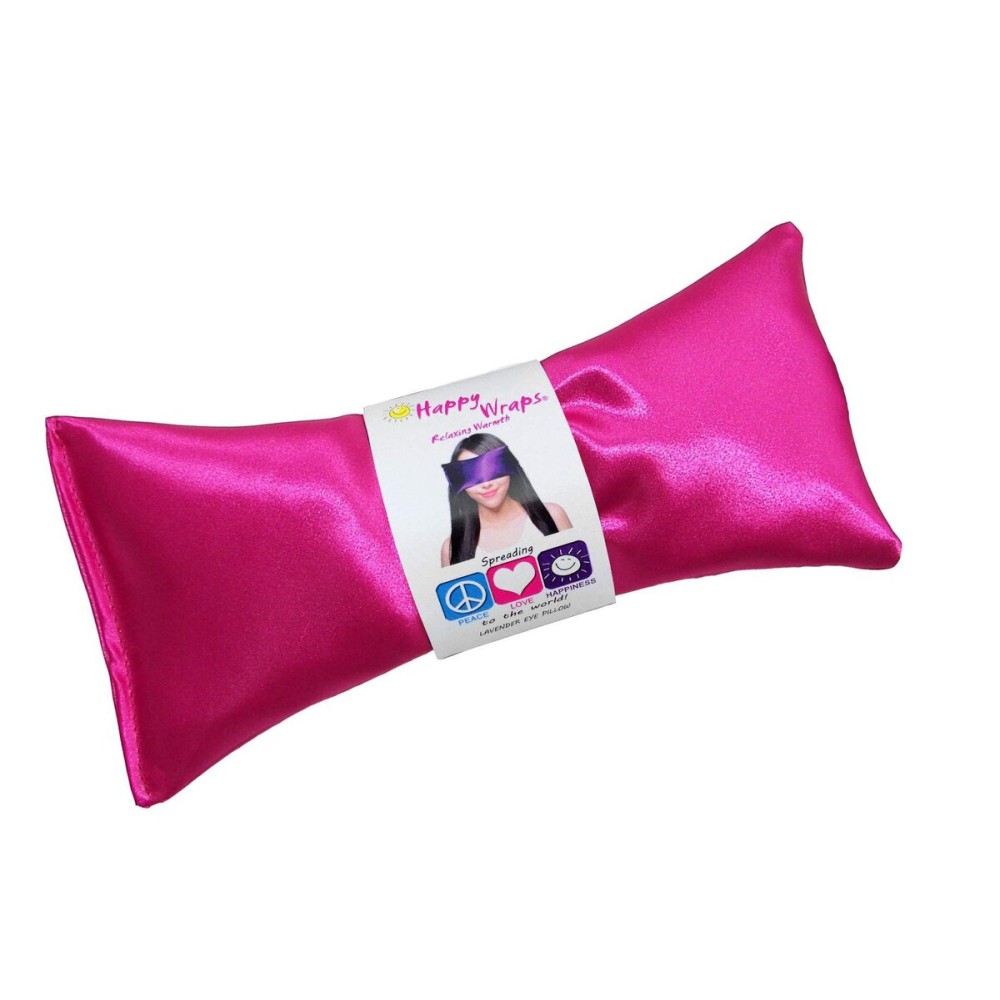 Lavender Eye Pillow - Hot Cold Weighted Eye Pillows for Relaxation, Sleep, Stress, Migraine Relief, Yoga - Aromatherapy Gifts for Women, Birthday, Teachers, Made in USA by Happy Wraps - Hot Pink