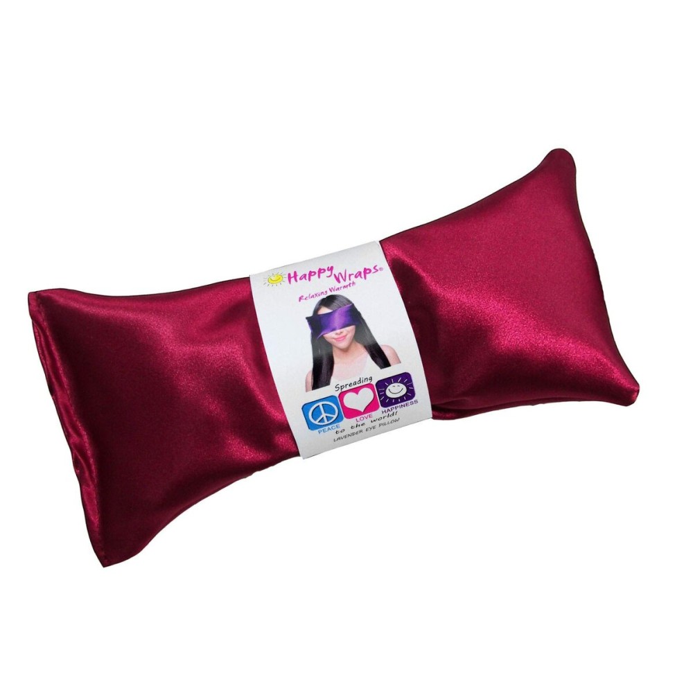 Lavender Eye Pillow - Hot Cold Weighted Eye Pillows for Relaxation, Sleep, Stress, Migraine Relief, Yoga - Aromatherapy Gifts for Women, Birthday, Teachers, Made in USA by Happy Wraps - Ruby